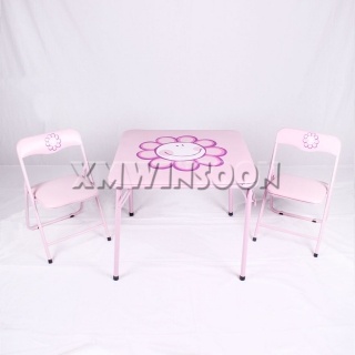 Metal Kids Folding Table And Chairs Set
