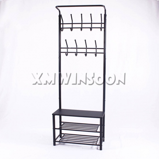 Metal Hall Tree Entryway Bench Storage Bench With Coat Rack Ae3060