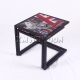 Steel Frame Modern Nesting Coffee Tables Set With Tempered Glass AB6010 