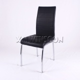 Chrome And Black Leather Metal Dining Chairs AC6021 