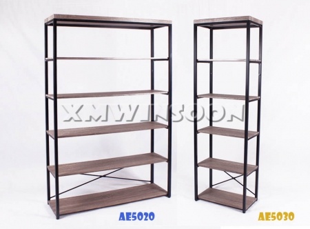 6 Shelf Metal MDF Bookcases