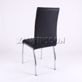 Chrome And Black Leather Metal Dining Chairs AC6021 