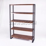 5 Shelves Metal MDF Display Storage Shelf With Metal Legs 