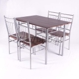 5 Piece Grey Metal Frame Dining Room Sets AA0210 