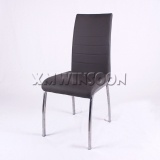 Chrome And Black Leather Metal Dining Chairs AC6021 