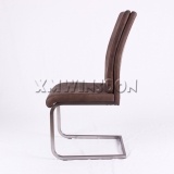 PU Leather Brushed Metal Dining Room Chairs With Nickel AC6290 