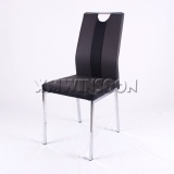 Modern Black Metal And Leather Dining Room Chairs AC6321 