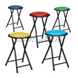 Cheap Metal Folding Stools With Printed Pattern Padded AC0010 
