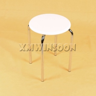 Chrome Metal Stackable Stools