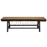 Rustic Dining Bench Seat With Magnesium Oxide Top AC9200 
